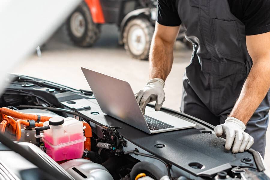 Car Diagnostics being done