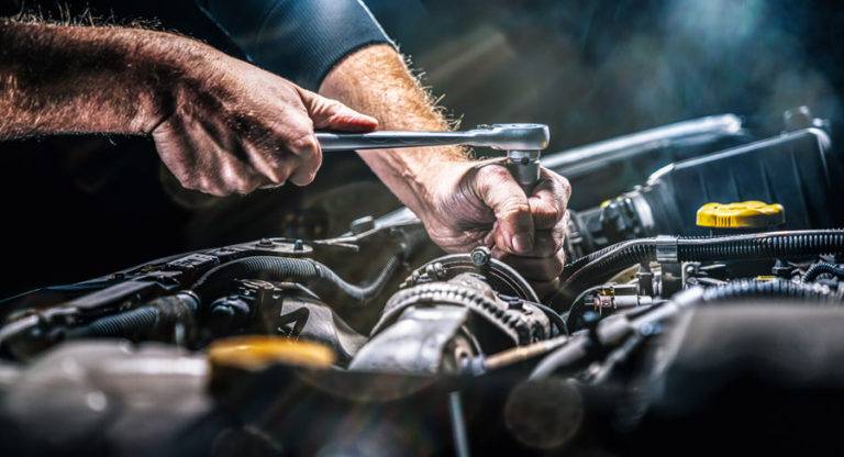 car being fixed