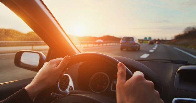 car driving on motorway